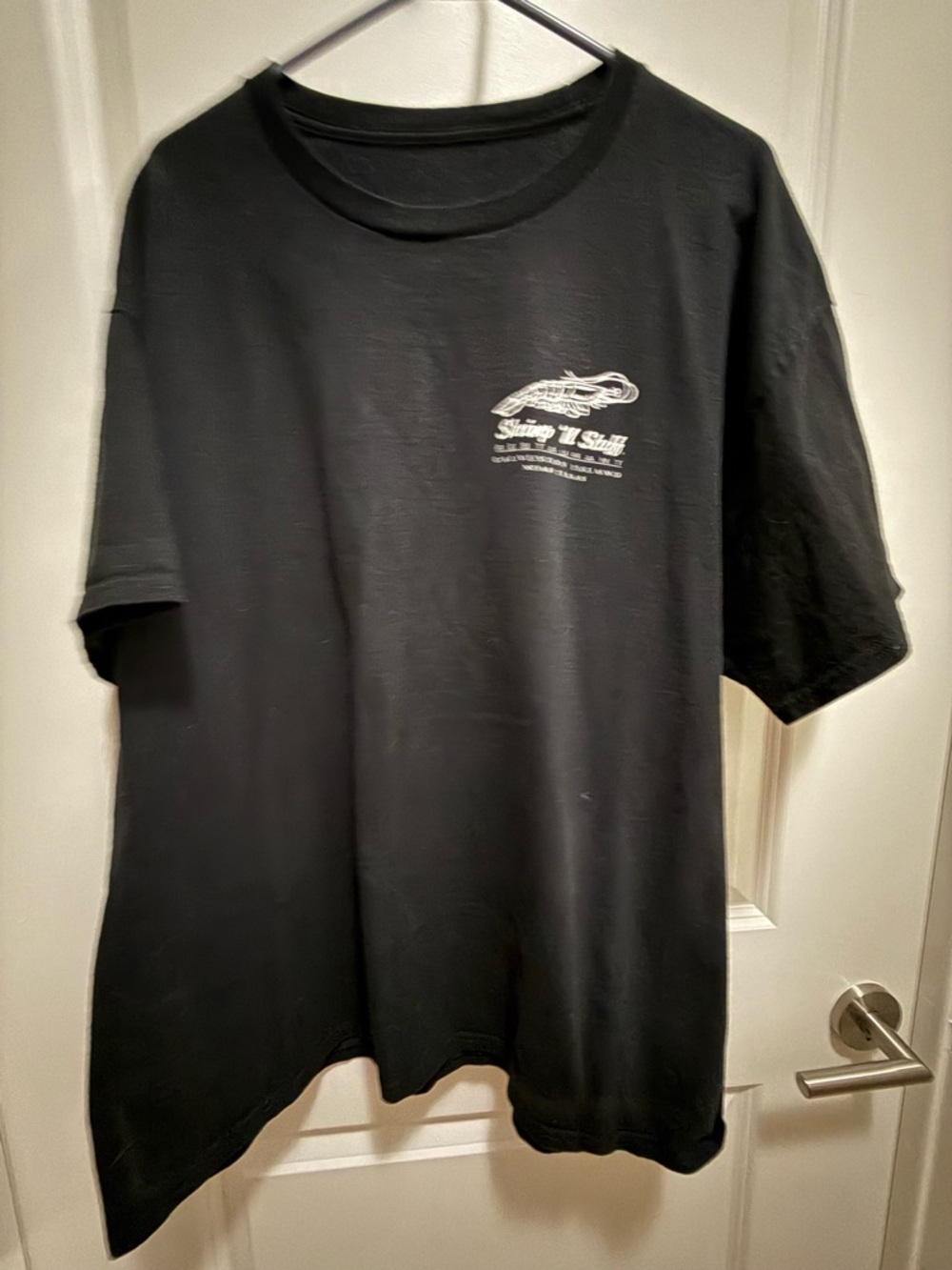 Men’s Black Short-Sleeve Graphic Tee with Chest Print